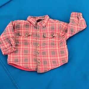 Faded Glory Kids Plaid Button-Down Shirt in Red and Gray